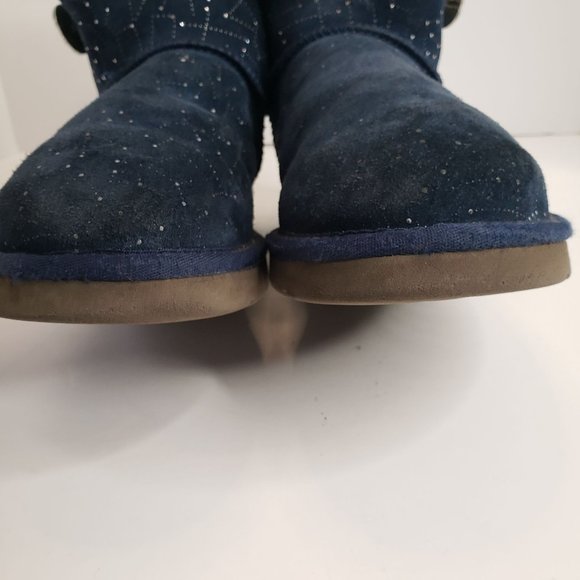 UGG Navy Blue Winter Boots with Button Detail - Picture 4 of 13